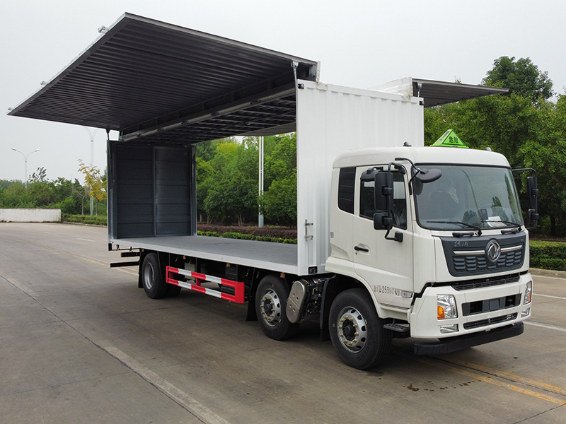 國六黃牌東風天錦小三軸9米雙翼展廂式運輸車